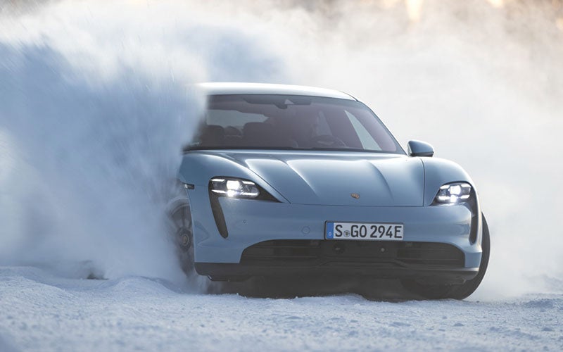 Porsche Taycan in winter