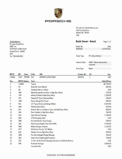 2023 Porsche Taycan Base