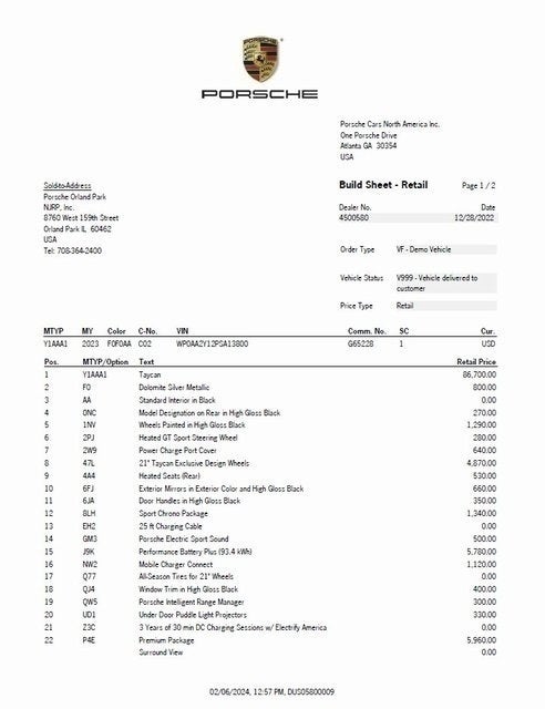 2023 Porsche Taycan Base