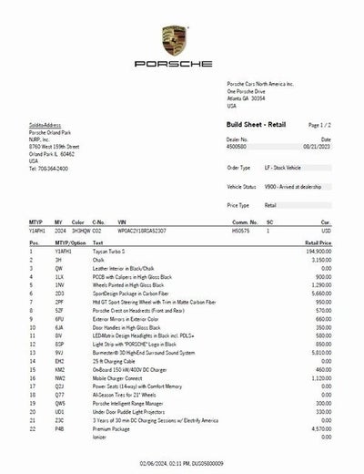 2024 Porsche Taycan Turbo S