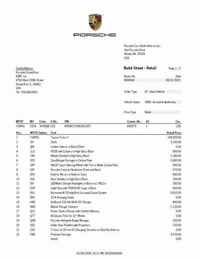 2024 Porsche Taycan Turbo S