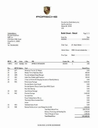 2023 Porsche Taycan Turbo CT Base