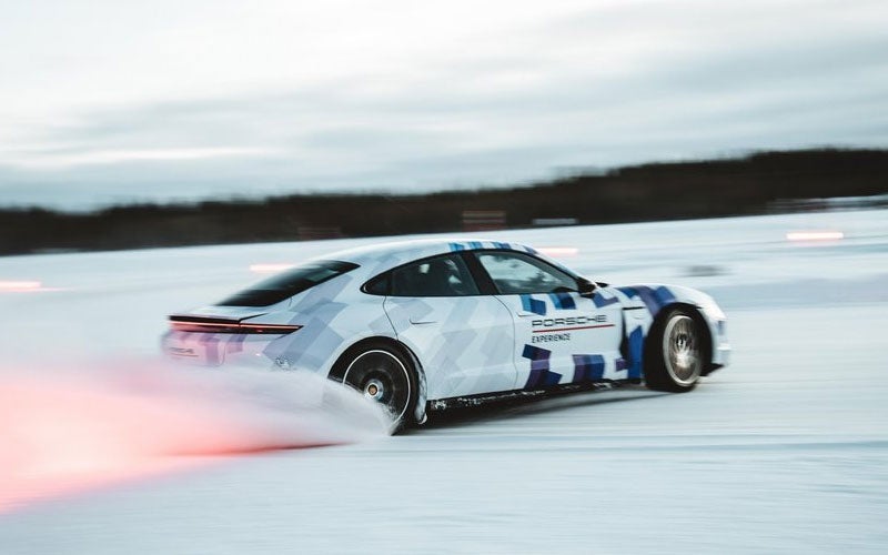 Porsche Taycan in winter